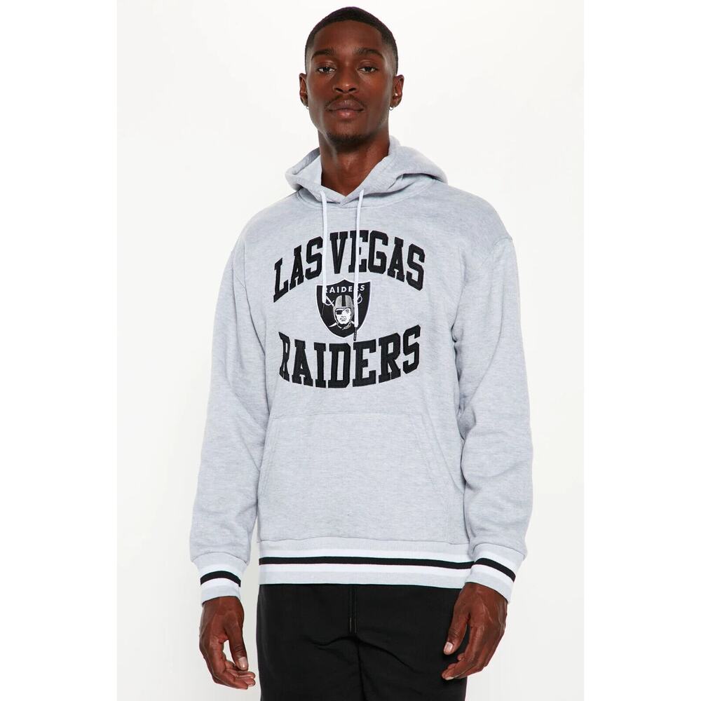 NWT NFL Las Vegas Raiders Yarn Dye Hoodie Pullover Sweater Heather Grey Medium M